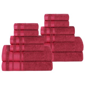 Cotton Medium Weight 12 Piece Bathroom Towel Set by Blue Nile Mills - 1 of 4