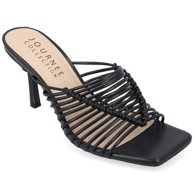 Journee Collection Womens Saskia Mid Heel Open Toe Pumps