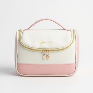 Anna-Kaci Hanging Travel Toiletry Bag with Mesh Pocket and Spacious Compartment Organizer - Pink - 1 of 4