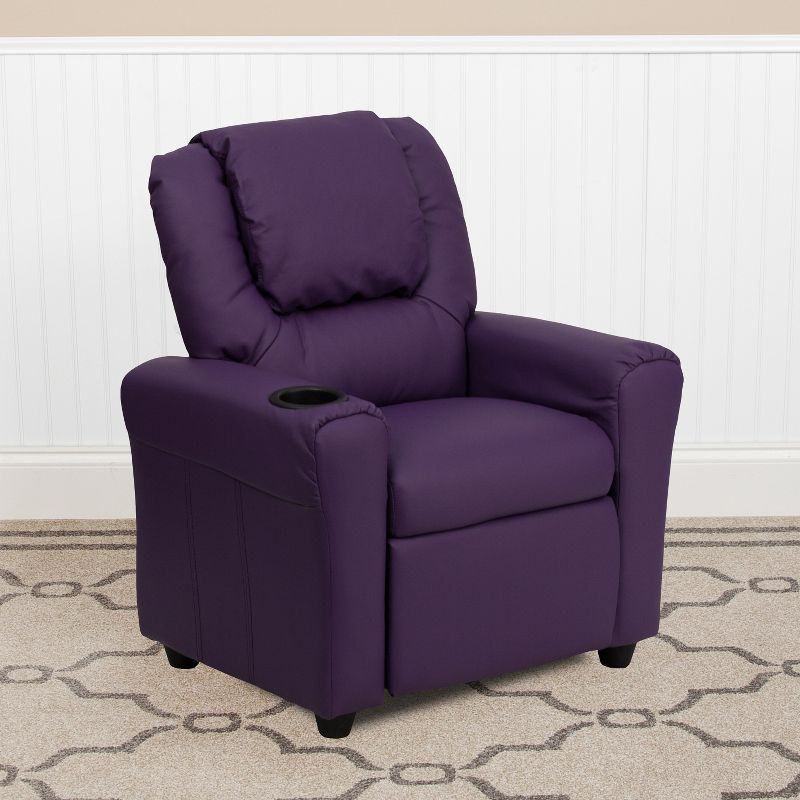 Flash Furniture Contemporary Kids Recliner with Cup Holder and Headrest, 2 of 8