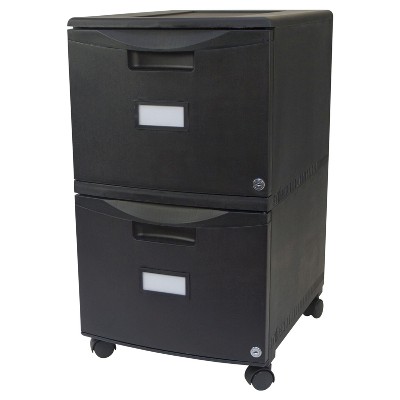 Storex 2-Drawer File Cabinet with Wheels - Black