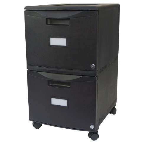 Storex File Cabinet On Wheels 2 Drawer Black Target