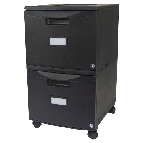 Storex 2 Drawer File Cabinet With Wheels Black Target