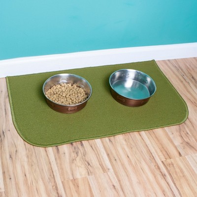 Green Non-Slip Washable Synthetic Rectangular Accent Rug