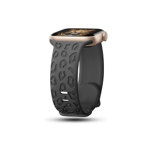 HTUTWOO Apple Watch Band 38mm 40mm 41mm, Leopard Pattern Soft Silicone Strap Compatible with iWatch Series 10 9 8 7 6 5 4 3 2 1 Ultra,Green - 1 of 4