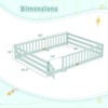 Costway Queen Size Floor Bed with Full Length Safety Guardrails & Door for Boys, Girls Pink/Gray/Natural/Icy Aqua/White/Mint Sky - 3 of 4