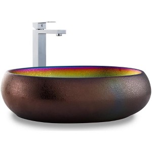 Fine Fixtures Luxury Oval Vessel Bathroom Sink - Multichrome - 1 of 4