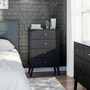 Mid Century Modern 4 Drawer Chest - Prepac - 1 of 4
