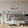 NicBex Bunk Bed,Low Profile Bunk Bed Frame with Ladder and High Guardrail,Twin Size Bed Frame for Kids Teens,No Box Spring Needed - 2 of 4