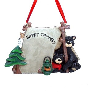 Kurt Adler Resin Ornament for Christmas Tree, Black Bears in a Tent - 1 of 1