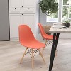 Merrick Lane Polypropylene Accent Chair with Metal Braced Wooden Legs - 2 of 4