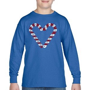 LA Pop Art Candy Canes - Boy's Word Art Long Sleeve T-Shirt - 1 of 4