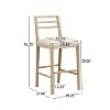 Christopher Knight Home Acosta Modern Rubberwood Bar Stools with Ladder Back (Set of 2) - 3 of 4