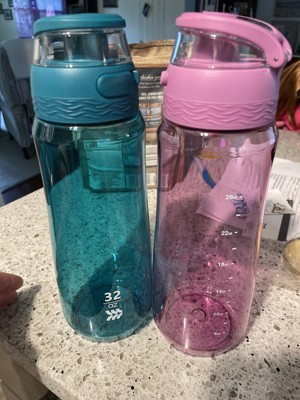 32oz Plastic Water Bottle 2pk Purple Gaze And Tactful Teal - All In Motion™  : Target