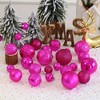 Aoibox 36pcs Fuchsia Pink Shatterproof Christmas Ball Ornaments Set 6 Styles 3 Sizes Holiday Tree Decorations Ready to Hang - 3 of 4