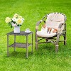 VINGLI Outdoor Wicker Side Table Patio Side Tables for Outside, Tempered Glass Top Wicker Table with Storage End Table for Patio Balcony Porch Deck - 2 of 4