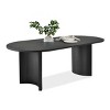 Modern Oval Dining Set for 6 - Upholstered Rattan Back Dining Chairs with 79" Table for Dining Room Kitchen-Tanpinhause - 4 of 4