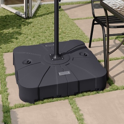 Heavy Duty Black Plastic Square Wheeled Umbrella Base