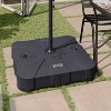 Flash Furniture Hank Heavy Duty Weather-Resistant Universal Offset Umbrella Base with Grooved Handles and Built-In Wheels in Black - 2 of 4