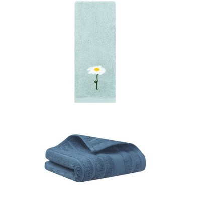 REGALWOVEN Pure Cotton Soft Absorbent Hand Towel Set for Bathroom 14" x 30"/13" x 30" 2 Pcs