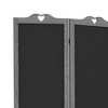 NicBex 5.6' Tall 4-panel Pegboard Display Room Divider Folding Privacy Screen Freestanding Wall Partition with Black Boards for Home & Office, Gray - 2 of 4