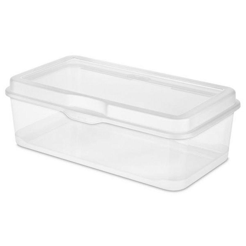 Sterilite Clear FlipTop Plastic Stacking Storage Container Tote with Latching Lid for Home Organization in Closets, Playroom, or Craft Rooms, 2 of 7