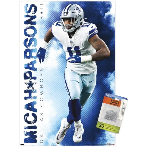 Trends International NFL Dallas Cowboys - Micah Parsons 22 Unframed Wall  Poster Print Clear Push Pins Bundle 14.725 x 22.375