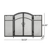 Angel Sar 50x32in 3 Panel Matte Black Fireplace Screen with Access Doors & Tool Hooks, Foldable Iron Fireguard for Modern Homes, Black - 3 of 4