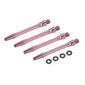 Unique Bargains 2BA Thread Aluminum Dart Shafts with Rubber Rings for Steel Tip 4 Pcs - 1 of 4