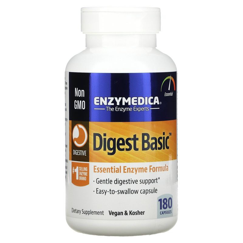 Enzymedica Digest Basic, Essential Enzyme Formula, 180 Capsules, 1 of 4