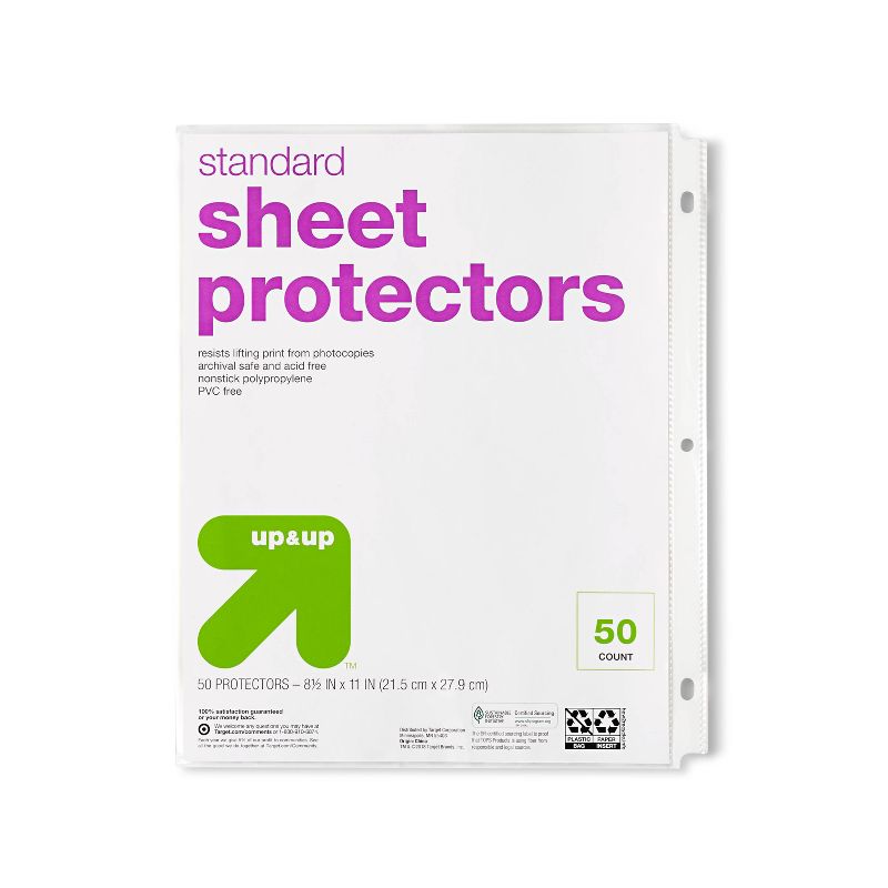 Letter Sheet Protectors Clear - up & up™, 1 of 4