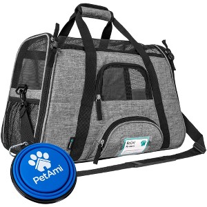 PetAmi Airline Approved Pet Carrier for Cat Dog, Soft Sided Travel Supplies Accessories, Ventilated Carrying Bag Kitten Puppy - 1 of 4