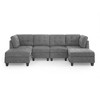 116" Chenille Upholstery U-Shaped Modular Sectional Sofa with 6 Storage Seats, 6-piece DIY Combinations Sofa - 4 of 4