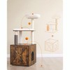 Feandrea WoodyWonders Cat Tree with Litter Box Enclosure, 2-in-1 Modern Cat Tower for Indoor Cats, 52.8-Inch Cat Condo - 3 of 4