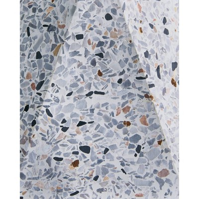 White Terrazzo Contemporary Table Lamp with Exposed Bulb