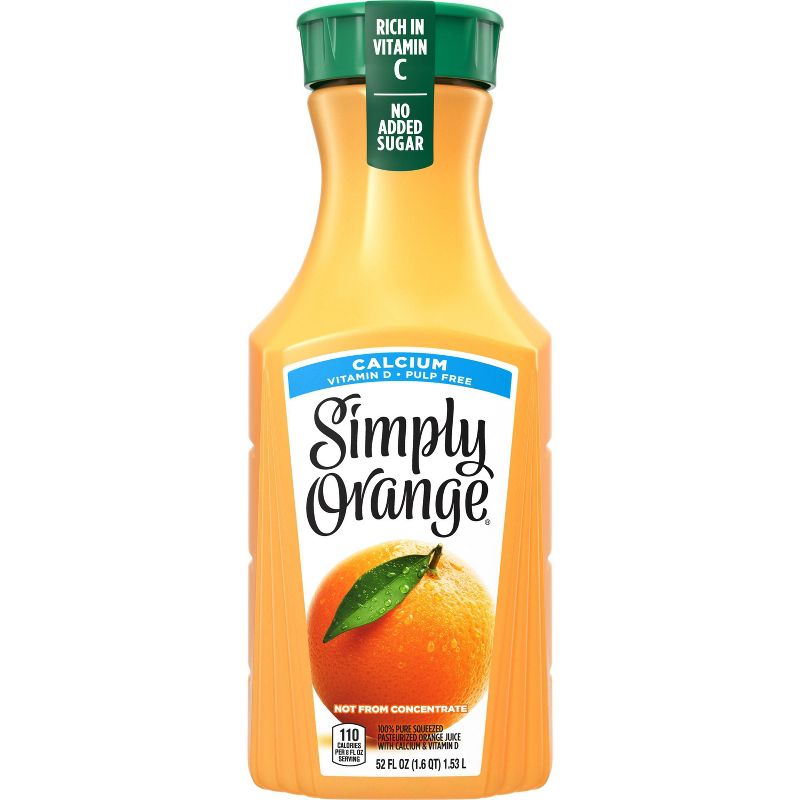 Simply Orange Pulp Free with Calcium &#38; Vitamin D Juice - 52 fl oz, 2 of 12