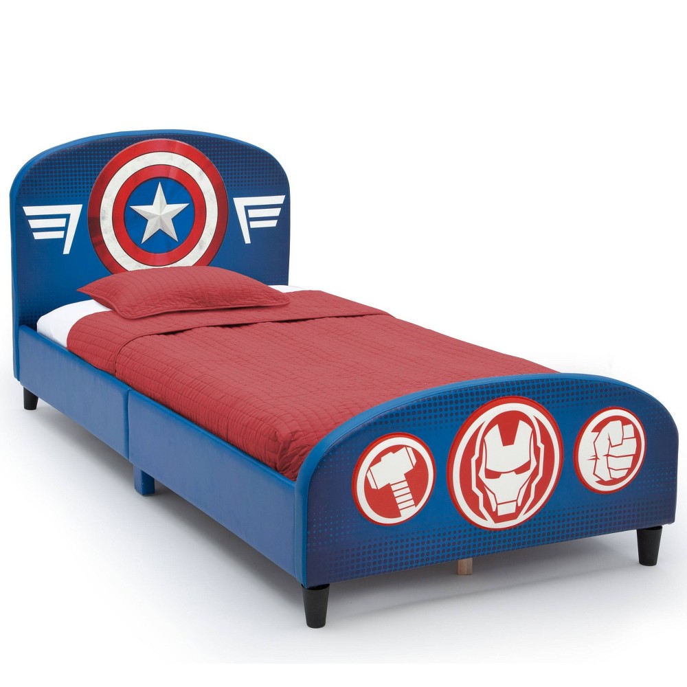 Photos - Bed Frame MARVEL Twin  Avengers Upholstered Kids' Bed - Delta Children 
