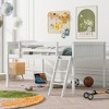 NicBex Full Size Low Loft Bed with Ladder,Loft Bed Frame with Guardrails,Bed Frame for Kids,Box Spring Not Required,White - 2 of 4