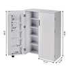 VECELO 35.5" Small Kitchen Pantry Storage Cabinet with 2 Doors & Wheels, Food Storage Freestanding Cupboard with Adjustable Shelves, White - 3 of 4