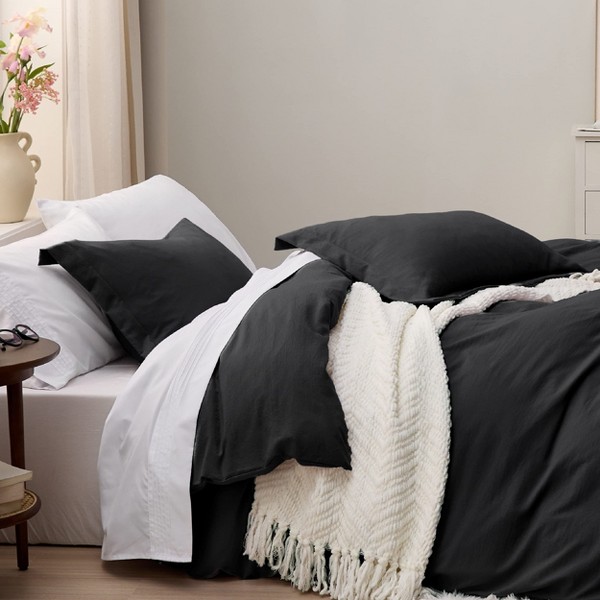 Funda Nórdica Bedsure - Set de Ropa de Cama de 3 Piezas Prelavado Extra Suave de Poliéster Tipo Algodón (1 Funda Nórdica con Cierre de Cremallera y 2 Fundas de Almohada) Queen 4