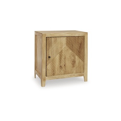 Signature Design by Ashley Emberton Wood Accent Cabinet, Light Brown