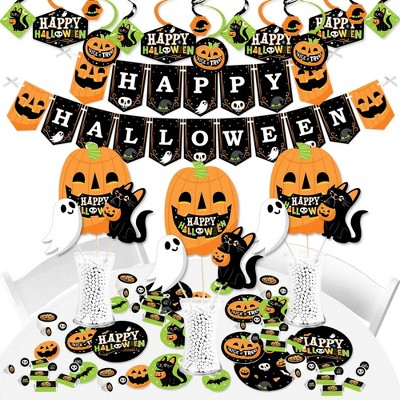 Big Dot of Happiness Jack-O'-Lantern Halloween - Kids Halloween Party Supplies - Banner Decoration Kit - Fundle Bundle