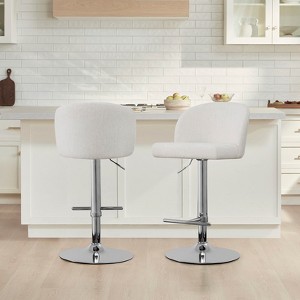 Spruce&Spring Modern Adjustable Swivel Bar Stools Set with Arched Footrest - 1 of 4