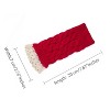 Unique Bargains Pair Women's Winter Lace Trim Fingerless Thumbhole Stretchy Knitted Gloves - 3 of 4