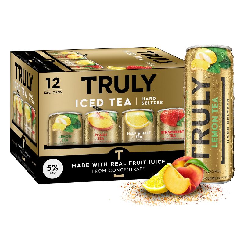 Truly Hard Seltzer Iced Tea Variety Mix Pack - 12pk/12 fl oz Slim Cans, 1 of 8
