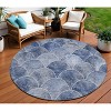 Denim Blue And Gray Abstract Washable Indoor Outdoor Area Rug - 2 of 4