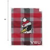 NCAA Youngstown State Penguins Plaid Steel Royal Plush Faux Shearling Blanket - 3 of 3