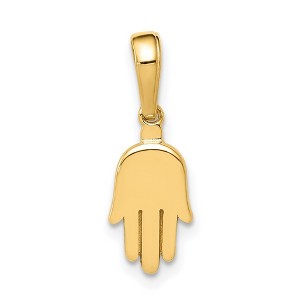 Black Bow Jewelry 14k Yellow Gold Small Solid Hamsa Pendant - 1 of 4