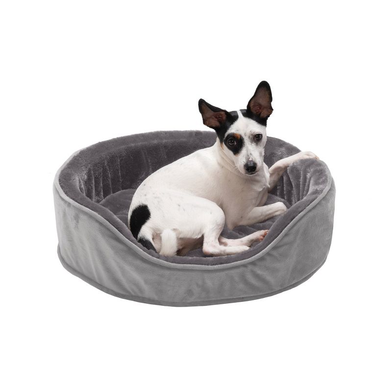 FurHaven Plush & Velvet Oval Dog Bed, 1 of 5