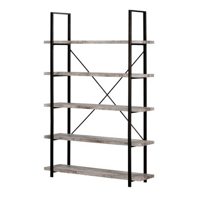 South Shore Gimetri 5 Fixed Shelves - Shelving Unit Rustic Bamboo